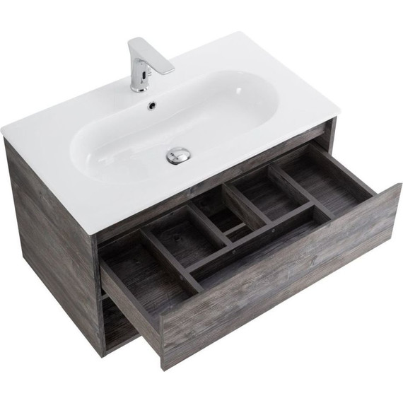 Тумба подвесная с раковиной BelBagno KRAFT-800-1C-SO-PP 80 см, Pino Pasadena - фото 3