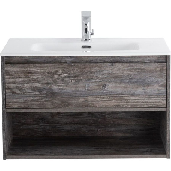 Тумба подвесная с раковиной BelBagno KRAFT-800-1C-SO-PP 80 см, Pino Pasadena - фото 6