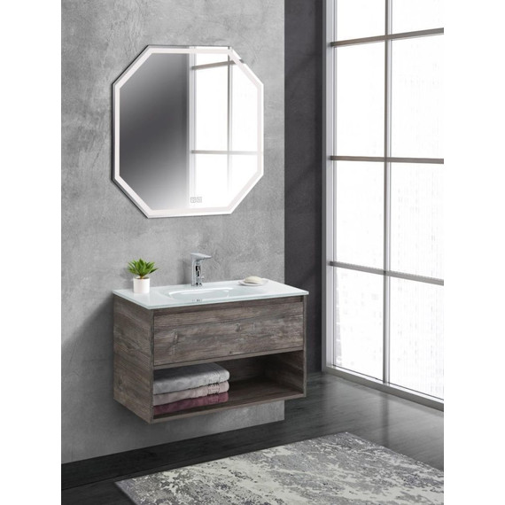 Тумба подвесная с раковиной BelBagno KRAFT-800-1C-SO-PP 80 см, Pino Pasadena - фото 7