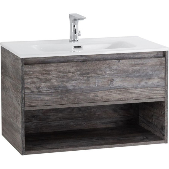 Тумба подвесная с раковиной BelBagno KRAFT-800-1C-SO-PP 80 см, Pino Pasadena - фото 8