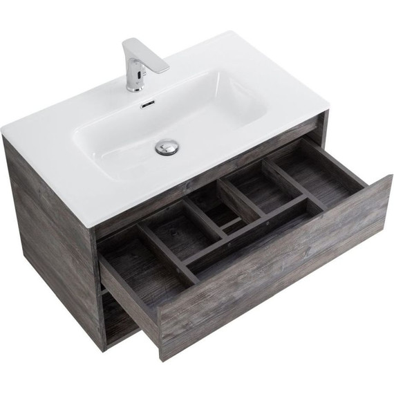 Тумба подвесная с раковиной BelBagno KRAFT-800-1C-SO-PP 80 см, Pino Pasadena - фото 9