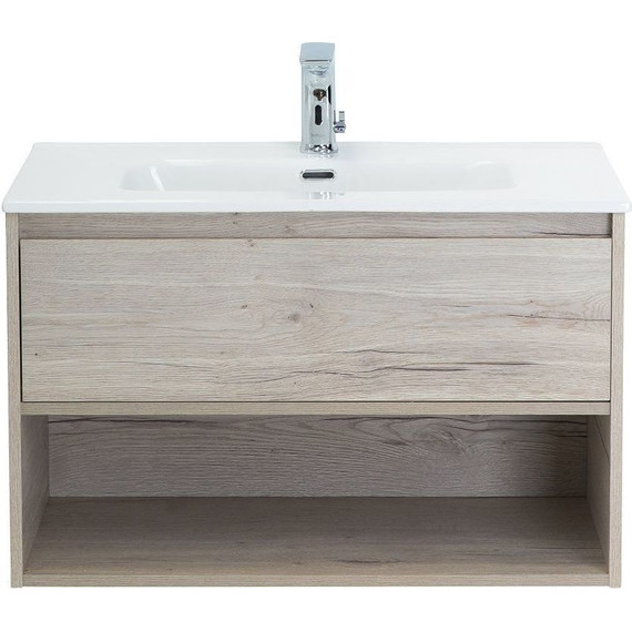Тумба подвесная с раковиной BelBagno KRAFT-800-1C-SO-RGB 80 см, Rovere Galifax Bianco - фото 