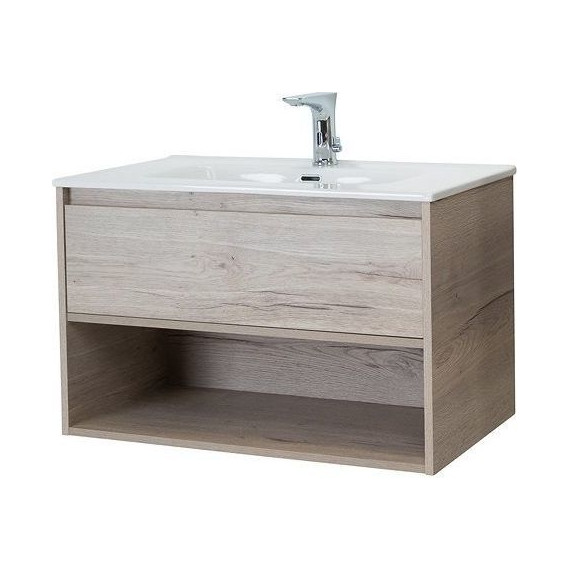 Тумба подвесная с раковиной BelBagno KRAFT-800-1C-SO-RGB 80 см, Rovere Galifax Bianco - фото 3