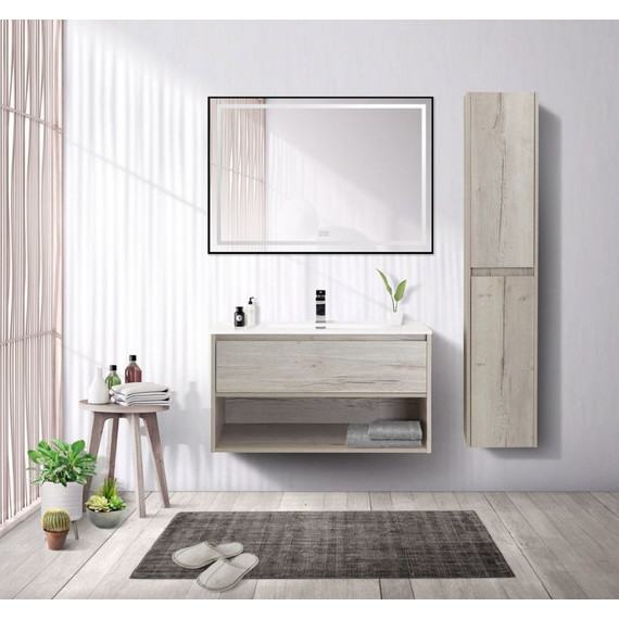 Тумба подвесная с раковиной BelBagno KRAFT-800-1C-SO-RGB 80 см, Rovere Galifax Bianco - фото 2