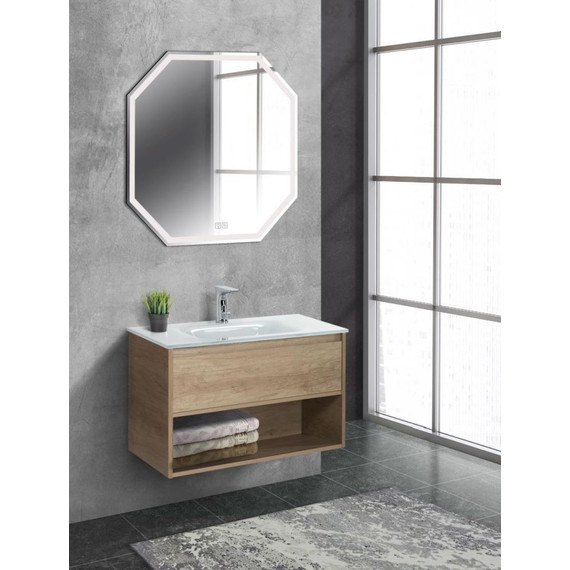 Тумба подвесная с раковиной BelBagno KRAFT-800-1C-SO-RNN 80 см, Rovere Nebrasca Nature - фото 3