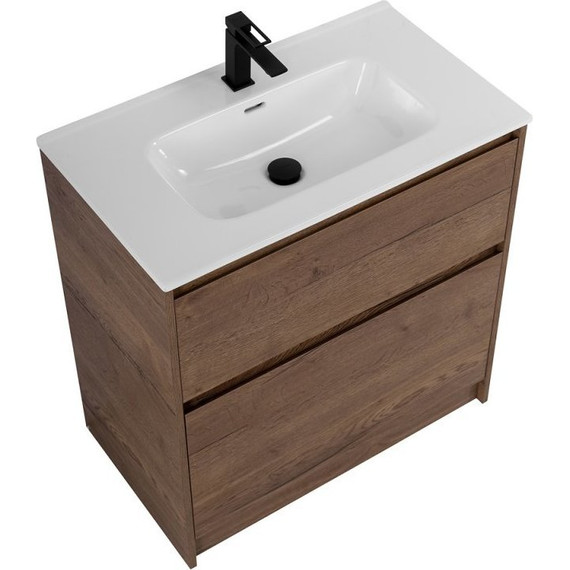 Тумба напольная с раковиной BelBagno KRAFT-800-2C-PIA-RT 80 см, Rovere Tabacco (раковина BB800ETL) - фото 6