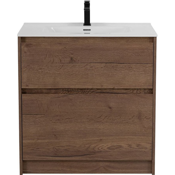 Тумба напольная с раковиной BelBagno KRAFT-800-2C-PIA-RT 80 см, Rovere Tabacco (раковина BB810/465-LV-VTR-BL) - фото 