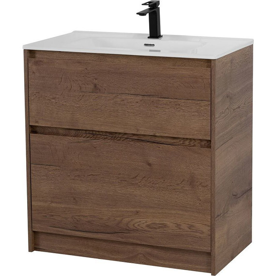 Тумба напольная с раковиной BelBagno KRAFT-800-2C-PIA-RT 80 см, Rovere Tabacco (раковина BB800ETL) - фото 2