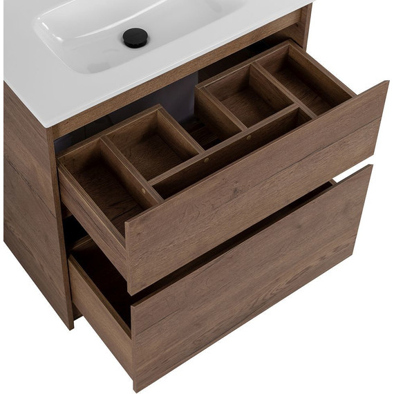 Тумба напольная с раковиной BelBagno KRAFT-800-2C-PIA-RT 80 см, Rovere Tabacco (раковина BB810/465-LV-VTR-BL) - фото 3