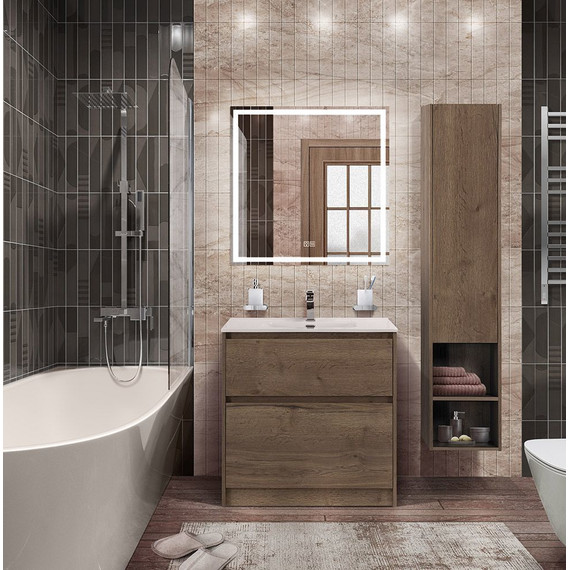 Тумба напольная с раковиной BelBagno KRAFT-800-2C-PIA-RT 80 см, Rovere Tabacco (раковина BB810/465-LV-VTR-BL) - фото 7