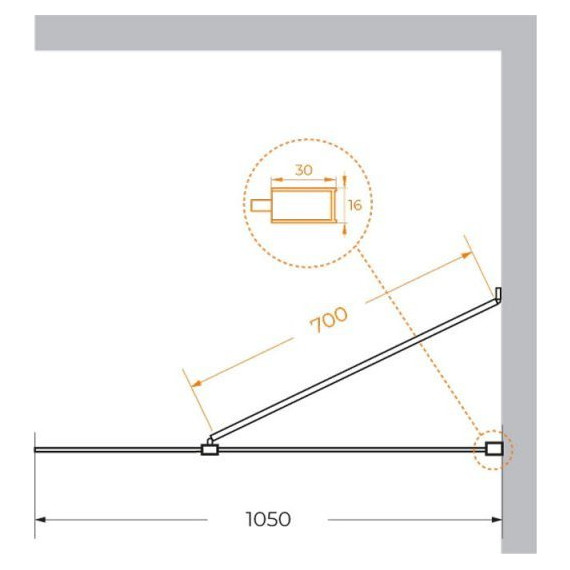Душевая перегородка Cezares 105 см LIBERTA-L-1-TB-105-C-NERO (стекло 8 мм) черный/прозрачное - фото 5