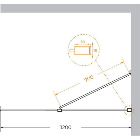 Душевая перегородка Cezares 120 см LIBERTA-L-1-TB-120-BR-NERO (стекло 8 мм) черный/бронза - фото 4