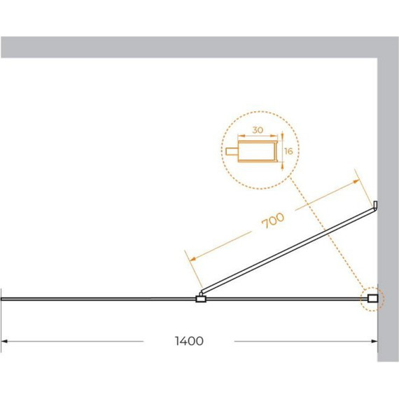 Душевая перегородка Cezares 140 см LIBERTA-L-1-TB-140-C-NERO (стекло 8 мм) черный/прозрачное - фото 5