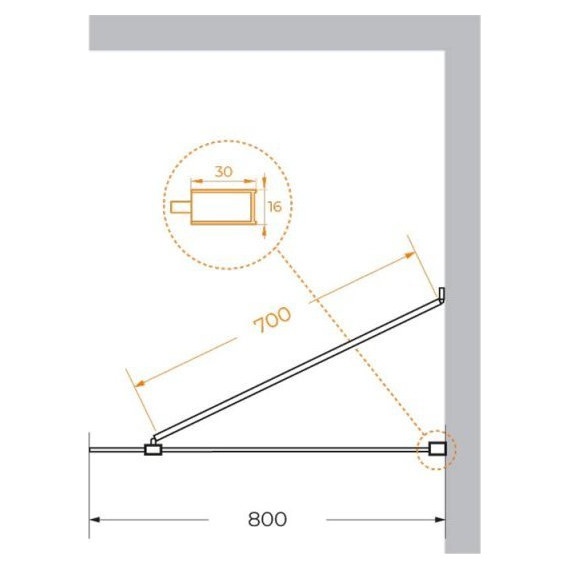 Душевая перегородка Cezares 80 см LIBERTA-L-1-TB-80-C-Cr (стекло 8 мм) хром/прозрачное - фото 7