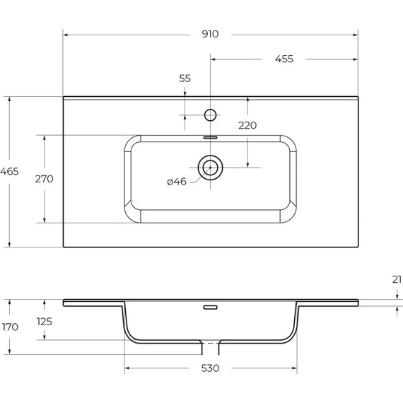 Тумба подвесная с раковиной BelBagno KRAFT-900-1C-SO-RT 90 см, Rovere Tabacco (раковина BB900ETL) - фото 18