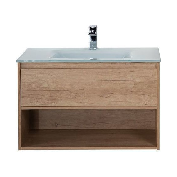 Тумба подвесная с раковиной BelBagno KRAFT-1000-1C-SO-RNN 100 см, Rovere Nebrasca Nature (раковина BB1010/465-LV-VTR-BL) - фото 