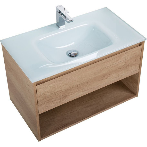 Тумба подвесная с раковиной BelBagno KRAFT-1000-1C-SO-RNN 100 см, Rovere Nebrasca Nature (раковина BB1010/465-LV-VTR-BL) - фото 3