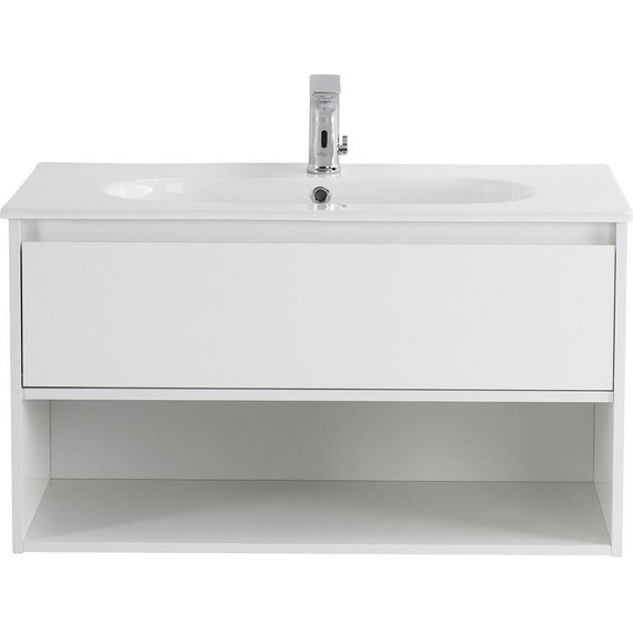 Тумба подвесная с раковиной BelBagno KRAFT-900-1C-SO-BO 90 см, Bianco Opaco (раковина BB900ETL) - фото 