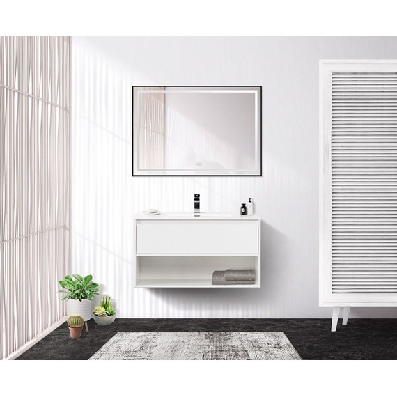 Тумба подвесная с раковиной BelBagno KRAFT-900-1C-SO-BO 90 см, Bianco Opaco (раковина BB900ETL) - фото 2