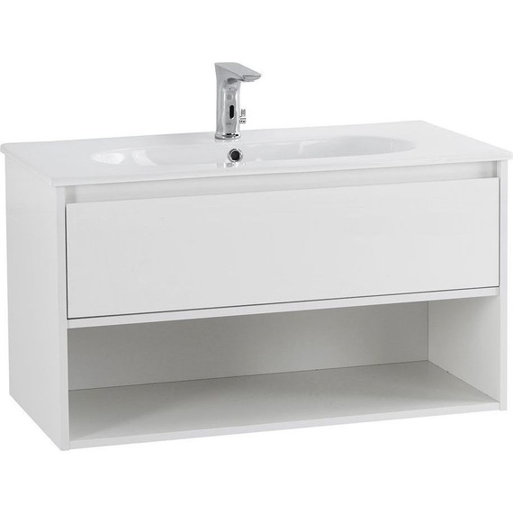Тумба подвесная с раковиной BelBagno KRAFT-900-1C-SO-BO 90 см, Bianco Opaco (раковина BB900ETL) - фото 3