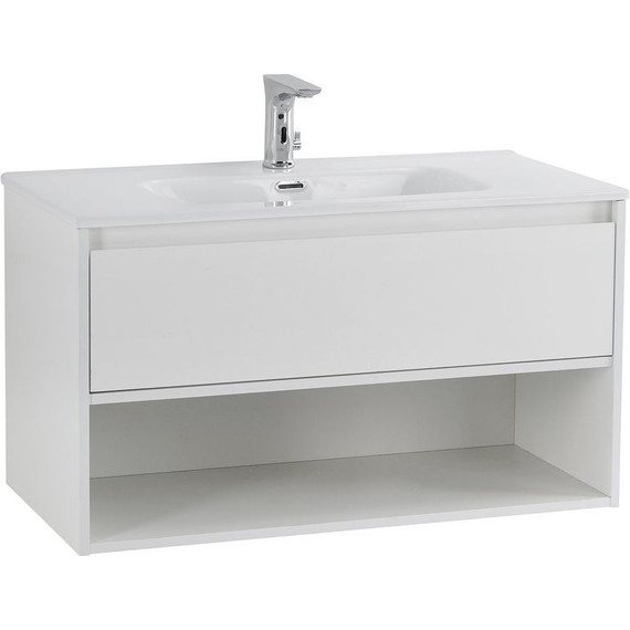 Тумба подвесная с раковиной BelBagno KRAFT-900-1C-SO-BO 90 см, Bianco Opaco (раковина BB900ETL) - фото 7
