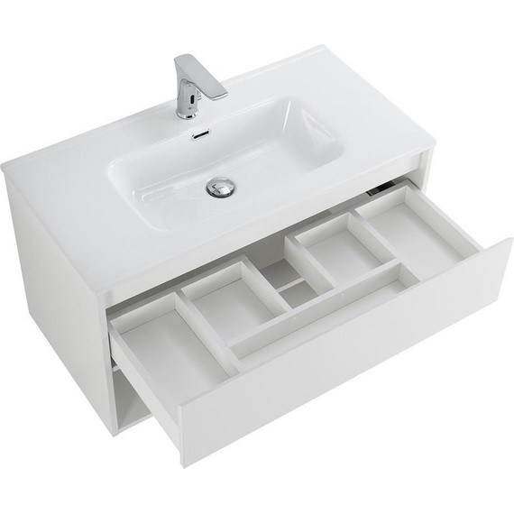 Тумба подвесная с раковиной BelBagno KRAFT-900-1C-SO-BO 90 см, Bianco Opaco (раковина BB900ETL) - фото 8