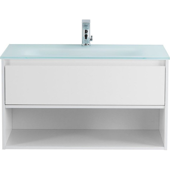 Тумба подвесная с раковиной BelBagno KRAFT-900-1C-SO-BO 90 см, Bianco Opaco (раковина BB910/465-LV-VTR-BL) - фото 6