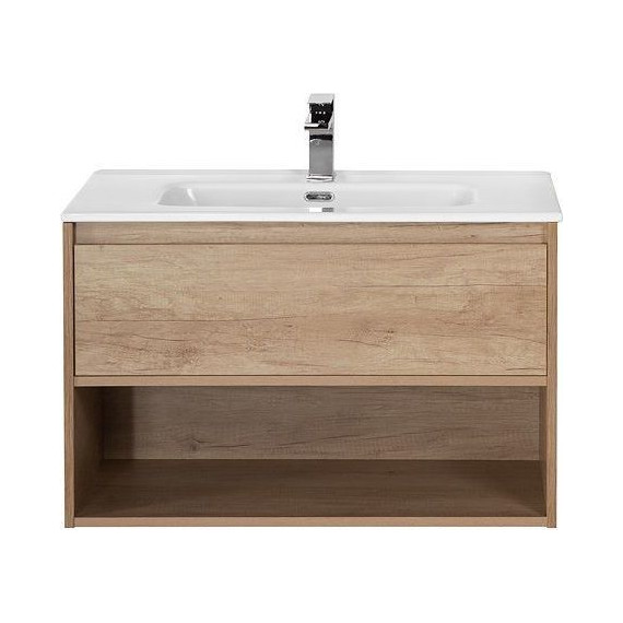 Тумба подвесная с раковиной BelBagno KRAFT-900-1C-SO-RNN 90 см, Rovere Nebrasca Nature (раковина BB900ETL) - фото 