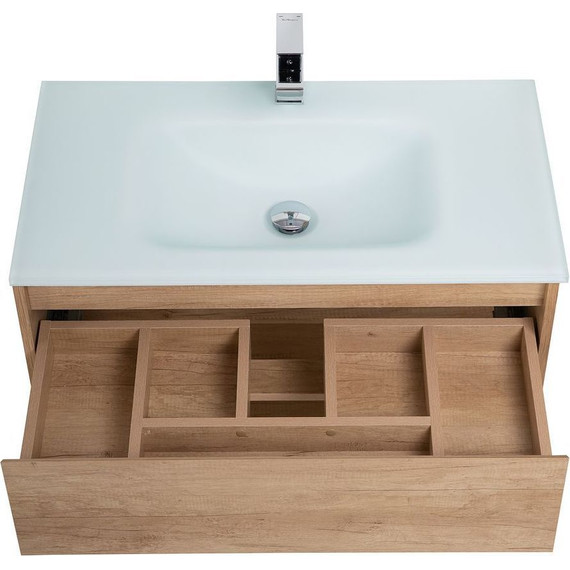 Тумба подвесная с раковиной BelBagno KRAFT-900-1C-SO-RNN 90 см, Rovere Nebrasca Nature (раковина BB910/465-LV-VTR-BL) - фото 9