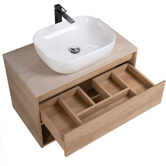 Тумба подвесная со столешницей BelBagno Kraft 90 см KRAFT-900-1C-SO-RNN+KEP-90-MCO - фото 3