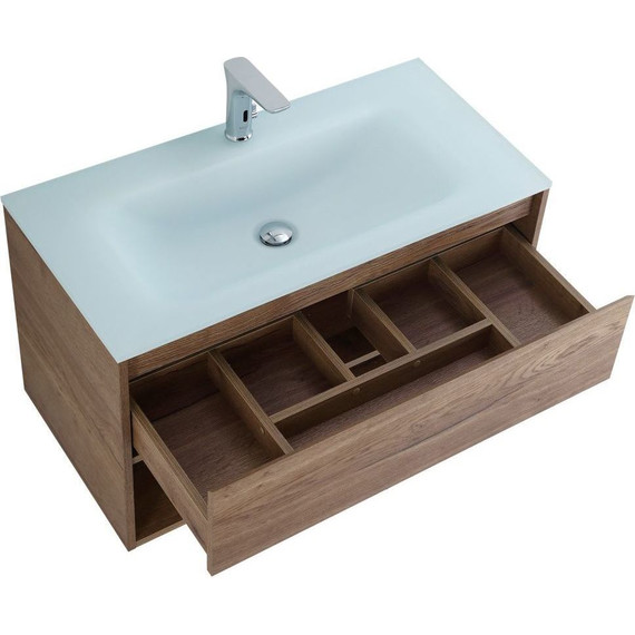 Тумба подвесная с раковиной BelBagno KRAFT-900-1C-SO-RT 90 см, Rovere Tabacco (раковина BB910/465-LV-VTR-BL) - фото 3