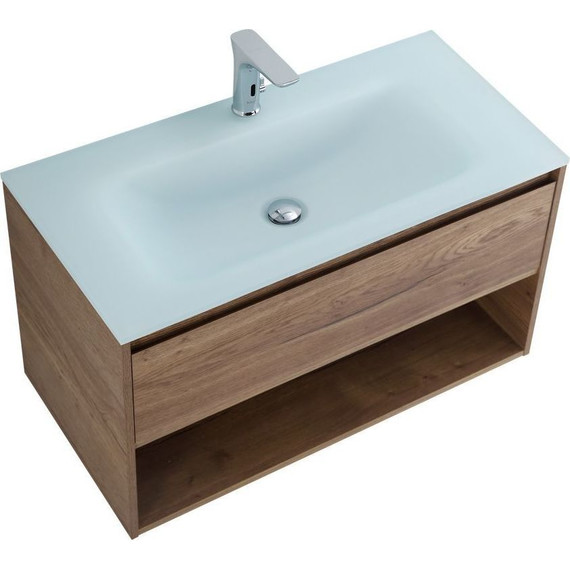 Тумба подвесная с раковиной BelBagno KRAFT-900-1C-SO-RT 90 см, Rovere Tabacco (раковина BB910/465-LV-VTR-BL) - фото 5