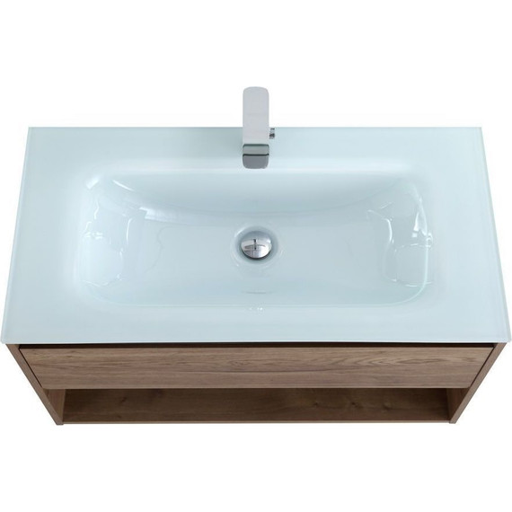 Тумба подвесная с раковиной BelBagno KRAFT-900-1C-SO-RT 90 см, Rovere Tabacco (раковина BB910/465-LV-VTR-BL) - фото 6