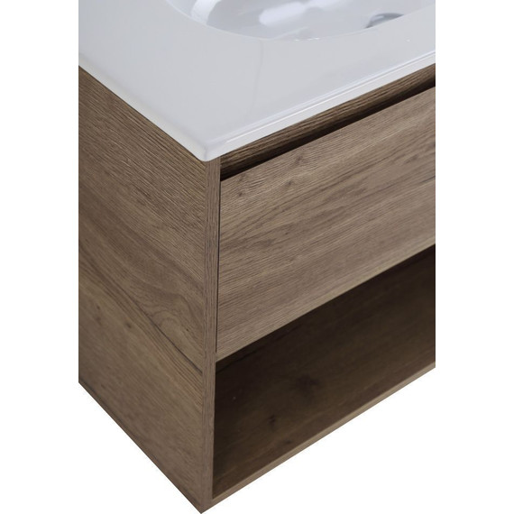 Тумба подвесная с раковиной BelBagno KRAFT-900-1C-SO-RT 90 см, Rovere Tabacco (раковина BB900ETL) - фото 8