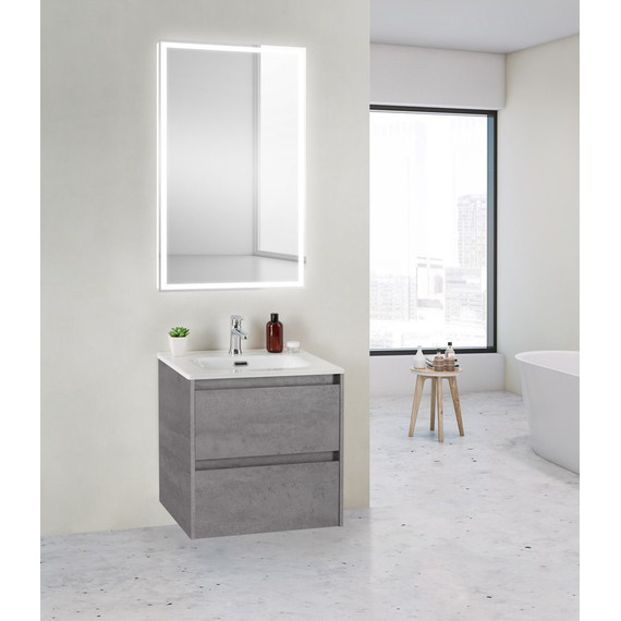 Тумба подвесная с раковиной BelBagno KRAFT 39-500/390-2C-SO-CG 50 см, Cemento Grigio - фото 6
