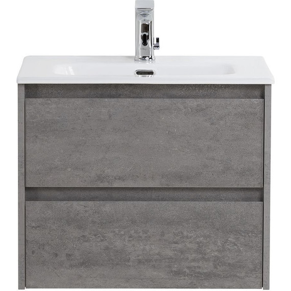 Тумба подвесная с раковиной BelBagno KRAFT 39-600/390-2C-SO-CG 60 см, Cemento Grigio - фото 