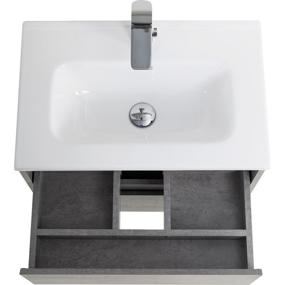 Тумба подвесная с раковиной BelBagno KRAFT 39-600/390-2C-SO-CG 60 см, Cemento Grigio - фото, картинка 8 Тумба подвесная с раковиной BelBagno KRAFT 39-600/390-2C-SO-CG 60 см, Cemento Grigio - фото 8