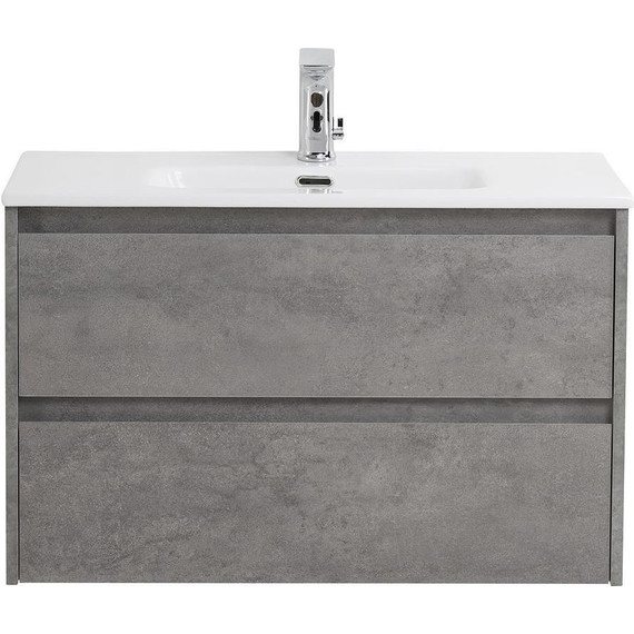 Тумба подвесная с раковиной BelBagno KRAFT 39-800/390-2C-SO-CG 80 см, Cemento Grigio - фото 