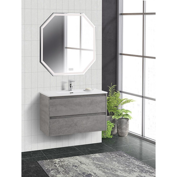 Тумба подвесная с раковиной BelBagno KRAFT 39-800/390-2C-SO-CG 80 см, Cemento Grigio - фото 2