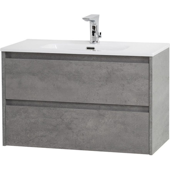 Тумба подвесная с раковиной BelBagno KRAFT 39-800/390-2C-SO-CG 80 см, Cemento Grigio - фото 3