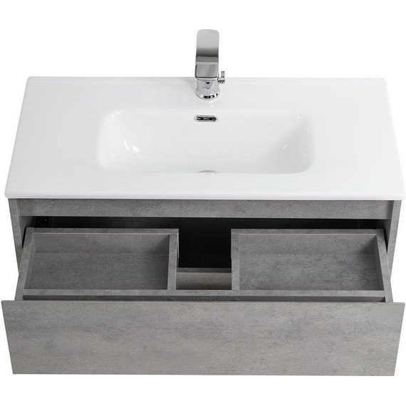 Тумба подвесная с раковиной BelBagno KRAFT 39-800/390-2C-SO-CG 80 см, Cemento Grigio - фото 6