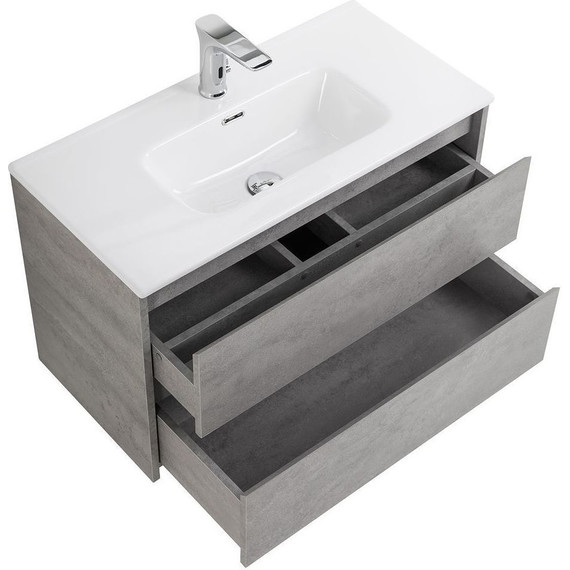Тумба подвесная с раковиной BelBagno KRAFT 39-800/390-2C-SO-CG 80 см, Cemento Grigio - фото 7