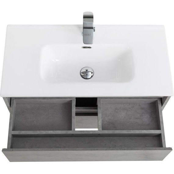 Тумба подвесная с раковиной BelBagno KRAFT 39-800/390-2C-SO-CG 80 см, Cemento Grigio - фото 9
