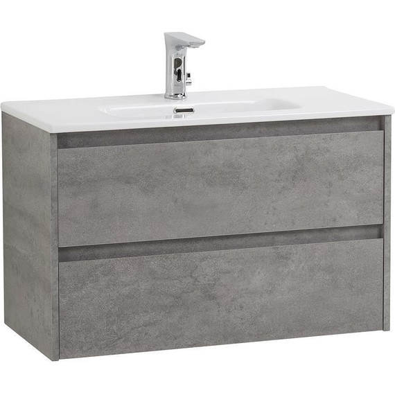 Тумба подвесная с раковиной BelBagno KRAFT 39-800/390-2C-SO-CG 80 см, Cemento Grigio - фото 4