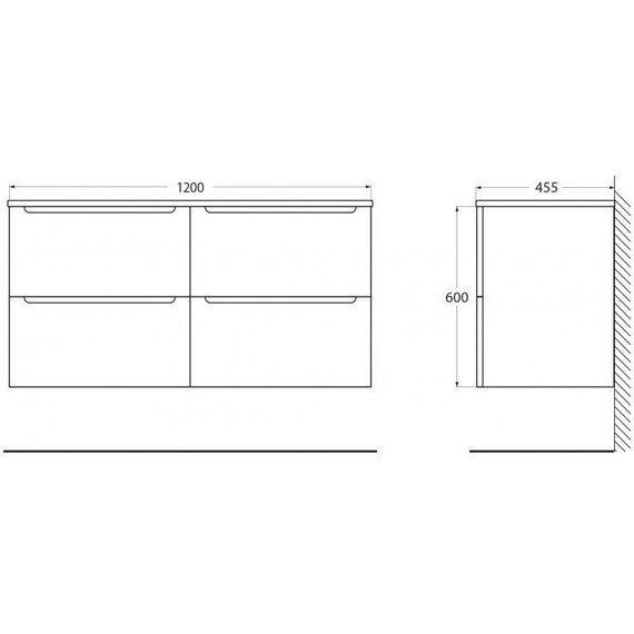 Тумба подвесная со столешницей BelBagno Etna 120 см ETNA-H60-600-2C-SO-BL-P+EK-120-2-BL, Цвет фасада: Bianco Lucido - фото 15