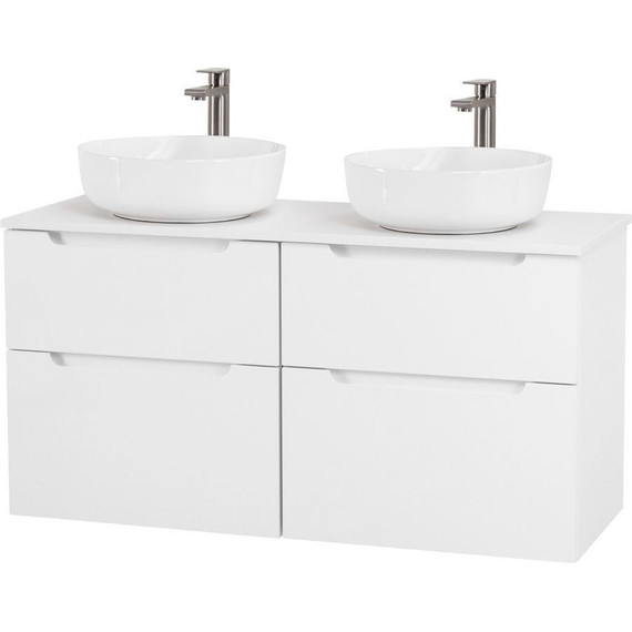 Тумба подвесная со столешницей BelBagno Etna 120 см ETNA-H60-600-2C-SO-BL-P+EK-120-2-BL, Цвет фасада: Bianco Lucido - фото 4