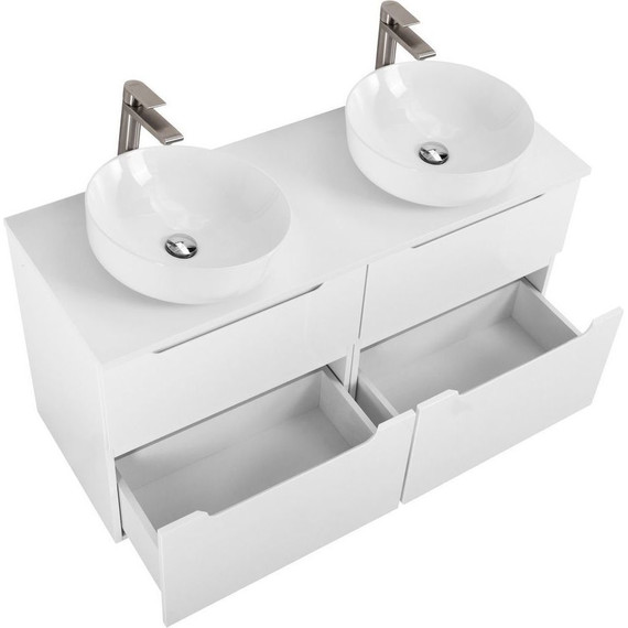 Тумба подвесная со столешницей BelBagno Etna 120 см ETNA-H60-600-2C-SO-BL-P+EK-120-2-BO, Цвет фасада: Bianco Lucido - фото 4