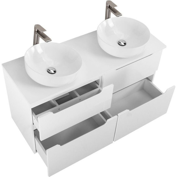 Тумба подвесная со столешницей BelBagno Etna 120 см ETNA-H60-600-2C-SO-BL-P+EK-120-2-BO, Цвет фасада: Bianco Lucido - фото 7