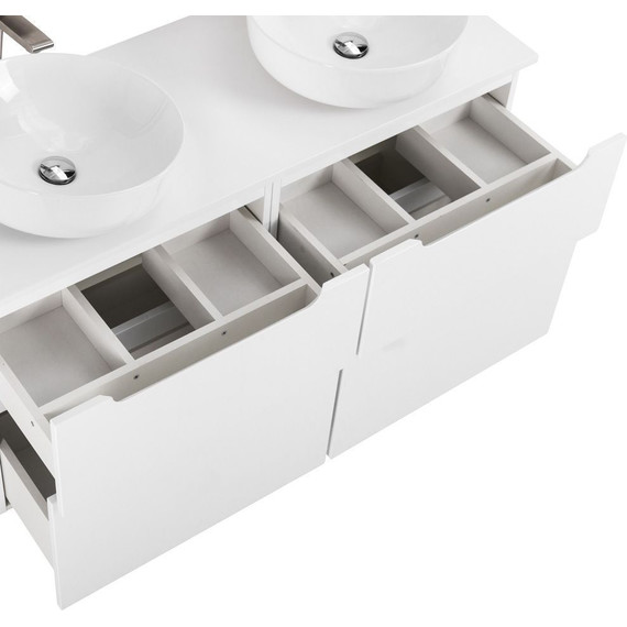 Тумба подвесная со столешницей BelBagno Etna 120 см ETNA-H60-600-2C-SO-BL-P+EK-120-2-BO, Цвет фасада: Bianco Lucido - фото 8