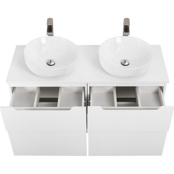 Тумба подвесная со столешницей BelBagno Etna 120 см ETNA-H60-600-2C-SO-BL-P+EK-120-2-BO, Цвет фасада: Bianco Lucido - фото 9